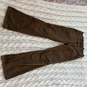 Brown Wide-Leg Flare Jeans